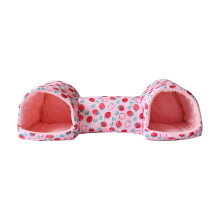 Small Animal Bed Tunnel Hideout | Cozy Washable Polyester Cave for Guinea Pigs, Chinchillas, Rabbits, Hamsters, Ferrets | Blue | 20.08"x6.7"x5.9"