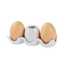 Ensemble de salière et poivrière en forme d'œuf, en céramique, avec plateau, joli ensemble de pots à épices pour la cuisine, la table de