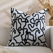Housses de coussin brodées 45 x 45 cm avec fermeture éclair – Décoration rétro estivale pour salon, canapé, lit