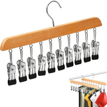 Closet Organizer with 10 Clips - Space Saving Hanging Closet Organizer, Legging Organizer for Closet 10 Clips, Adjustable Stainless Steel