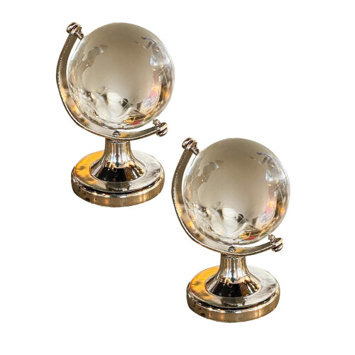 Kristallen minibol display set met standaard (2 stuks)