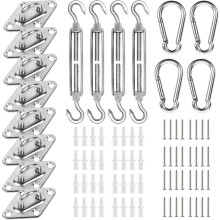 Kit de quincaillerie robuste pour voile d'ombrage – 80 pièces en acier inoxydable