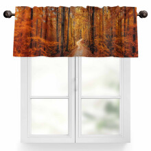 Jesenný záves s lesným oranžovým listom, dizajn 60x18 palcov