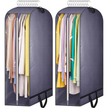 Extra Wide 10" Gusseted Garment Bags, Clear PVC Clothes Protectors for Closet Storage, Hanging Suit Covers for Travel Moving Seasonal Wear, Grey