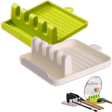 Porte-cuillères et repose-ustensiles de cuisine en plastique – Antidérapant, peu encombrant, facile à nettoyer, compatible avec cuillères,
