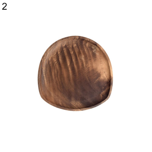 Walnut Wood Serving Tray Brown Irregular Shape 1 pc