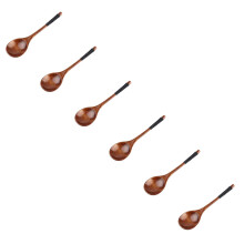 Lot de 6 cuillères en bois pour manger, cuisiner, boire du thé, du miel, du café – Compatibles avec toutes les cuisines