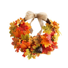 Couronne de Thanksgiving de 50 cm (19,7 po) pour porte d'entrée, décoration d'automne et de récolte – Convient pour une utilisation intérieure