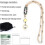 Lanière rétractable en bois avec perle pour badge d'identification – 1 unité 3
