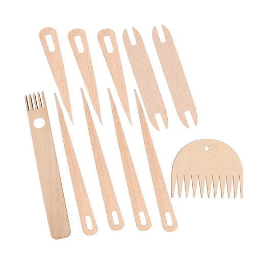11-teiliges Webwerkzeug-Set aus Holz