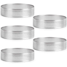 Ensemble de 5 cercles à muffins en acier inoxydable de 10 cm
