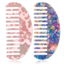 2 Pcs Mini Wide Tooth Comb, Portable Detangling Comb for Curly/Wavy/Long Hair, Wet or Dry – Compatible with Wigs