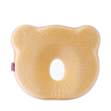 (Yellow)Soft Pillow To Prevent Tilt Head Flat Head Bear Shape Bed Products Baby