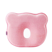 (Pink)Soft Pillow To Prevent Tilt Head Flat Head Bear Shape Bed Products Baby