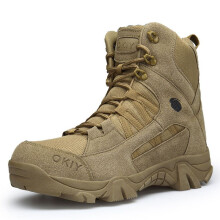 (Brown,EU41)Herren Militär Taktische Stiefel Seitenreißverschluss Kampf Armee Schuhe Wandern Dienst Stiefel Arbeit