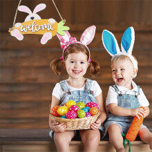 Décoration de porte « Joyeuses Pâques », réversible, pour la décoration de la maison et les fêtes de printemps.