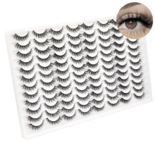 Umělé řasy48 párů norkových řas14mm tenké řasy3D nadýchané kočičí řasy balení velkoobchodní prodej páskových řas (style48-045)