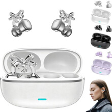 Écouteurs intra-auriculaires à clip – 2026 Écouteurs Bluetooth sans fil avec réduction de bruit par IA, plus de 144 langues, décoration en