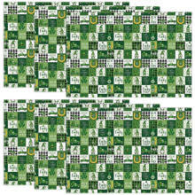 Set van 4 groene zomerplacemats met St. Patrick's Day- en kaboutermotief, 30 x 45 cm, linnen keukenmatten, antislip, hittebestendig en wasbaar.