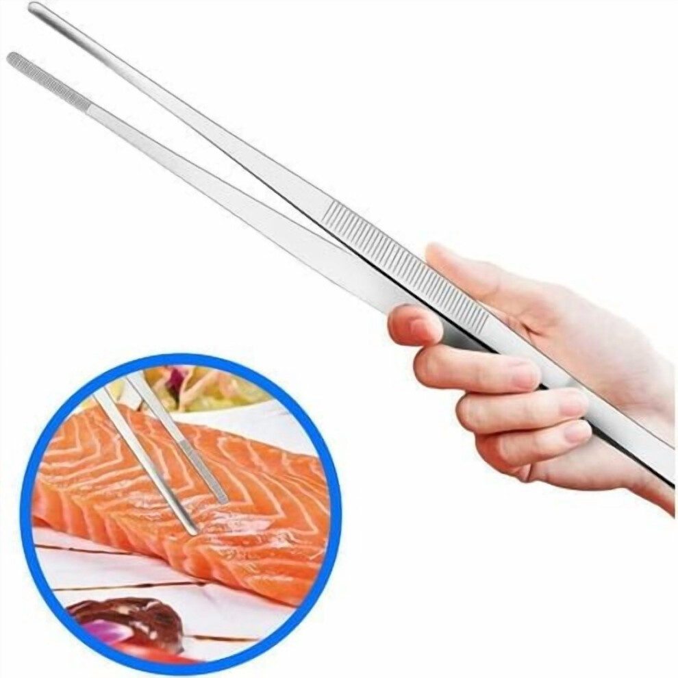 Stainless Steel Tweezers Precision Serrated 30cm