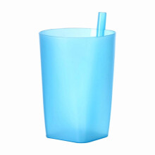 Baby sip cup with built-in straw, food-grade plastic, 1