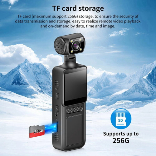 Minicámara corporal 4K con rotación de 180, 64 GB 2