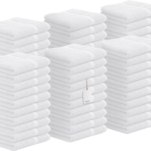 60 τεμάχια πετσέτες μπάνιου 12x12" από 100% βαμβάκι Ring Spun – Μαλακές, απορροφητικές, 1