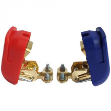 YD179 Quick-Release Battery Terminal Clamps, Red & Blue Pair, Top-Pull Design for Car, Truck, and RV Batteries