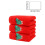 Ensemble de 3 serviettes de Noël rouges brodées en coton 3