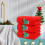 Ensemble de 3 serviettes de Noël rouges brodées en coton 4