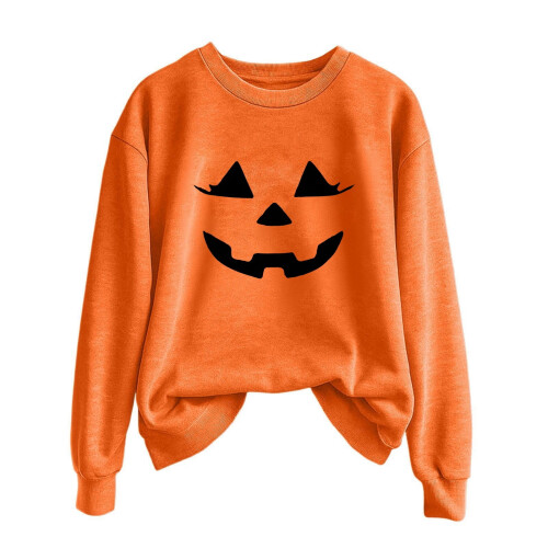 Γυναικείο πουλόβερ με εκτύπωση Halloween Φθινόπωρο και Χειμώνας Μονόχρωμο με