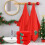 Ensemble de 3 serviettes de Noël rouges brodées en coton 6