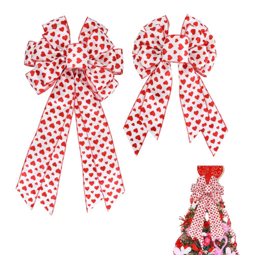 Heart Bow Decor for Tree Topper Gift Wrapping Wedding 1
