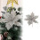 Glitzernder Weihnachtsstern-Stoffstecker – 28 cm, Silber 1