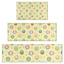 Ensemble de 3 tapis de cuisine à motif Pâques et poussins jaunes, 43 x 76 cm + 43 x 119 cm + 43 x 150 cm, antidérapants, lavables et anti-fatigue