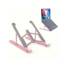 Laptopständer aus pinkfarbenem ABS mit 7-stufiger Höhenverstellung