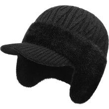Căciulă de iarnă cu apărătoare pentru urechi pentru bărbați și femei, căciulă tricotată cu căptușeală din fleece caldă, capace pentru