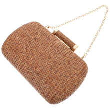 Rattan Handmade Brown Woven Clutch Bag 1 Piece