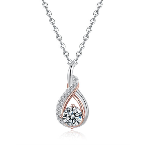 Γυναικείο κολιέ μενταγιόν από ασήμι Moissanite