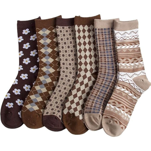 Damen-Baumwollsocken, Komfortpassform, 6 Paar