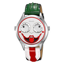 Herenhorloge met Joker-wijzerplaat - Retro sportstijl met leren band