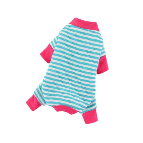 Pijama para mascotas de algodón suave a rayas, talla M