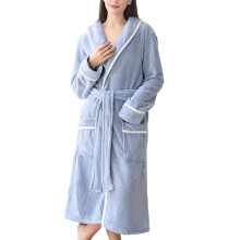 Mjuk fleece kimono badrock långärmad skjortmidja
