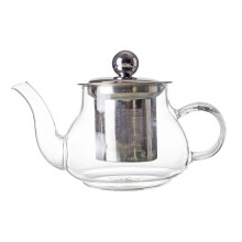 Teekanne aus Borosilikatglas mit herausnehmbarem Teesieb, 400 ml