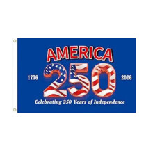 Drapeau américain du 250e anniversaire, 90 x 150 cm, bannière patriotique simple face pour usage intérieur/extérieur, œillets en laiton,