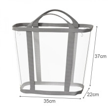 Panier à linge en nylon tressé avec poignée, respirant, pliable et portable, sac de rangement pour vêtements sales, grande capacité, sac de
