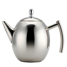 Cafetière moka ovale à bec court avec filtre, acier inoxydable