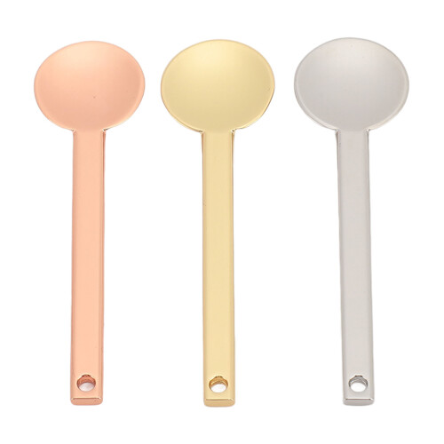 3pcs Metal Cosmetic Spatulas, Round Head, Lightweight Makeup Tool 1