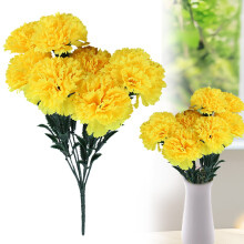 Kunstig nellikbukett flerfarget 7-hodet imitasjonsblomst