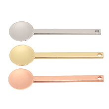 3pcs Metal Cosmetic Spatulas Rounded Head Lightweight Makeup Spatulas